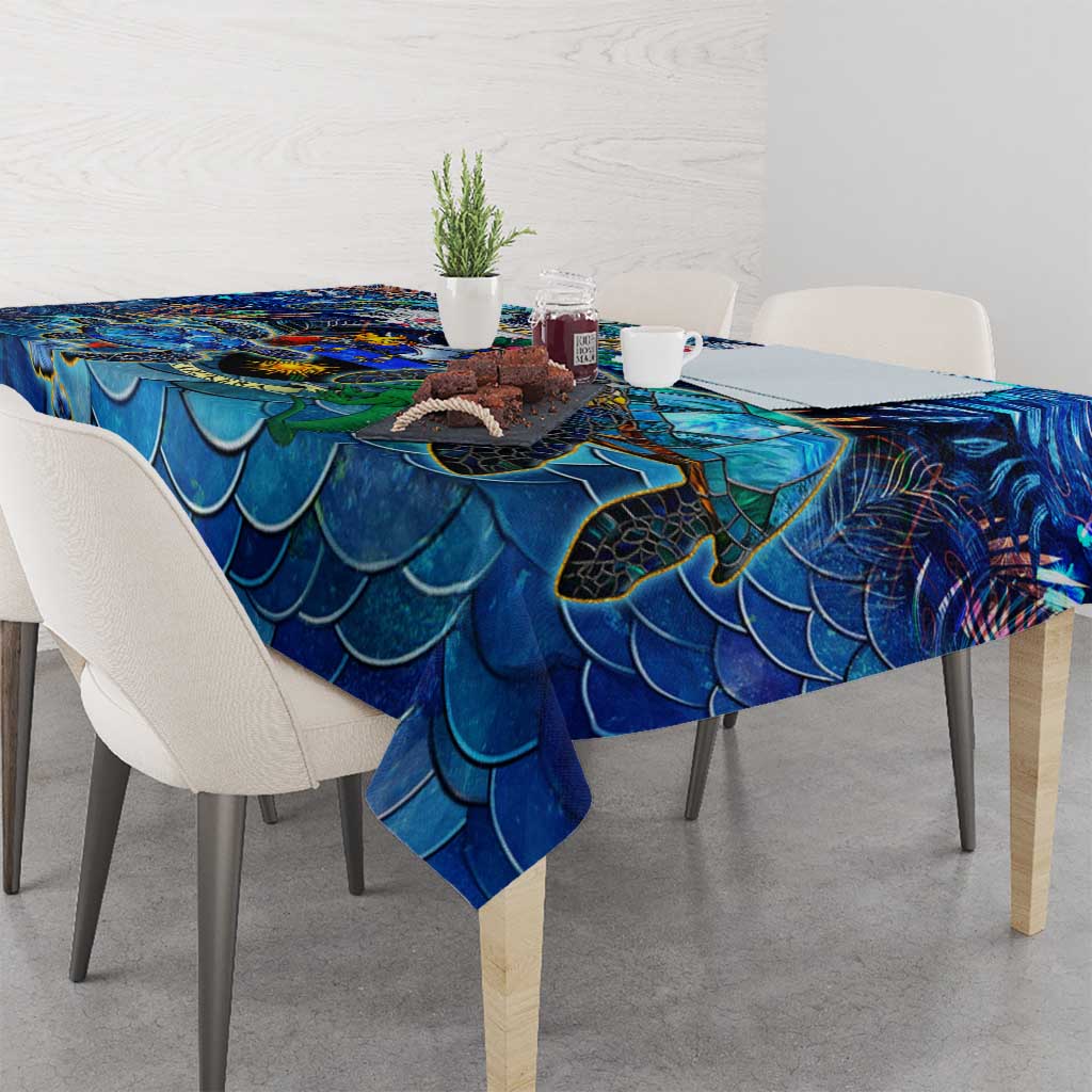 Guadeloupe Tablecloth Sea Turtle Tropical Pattern - Wonder Print Shop