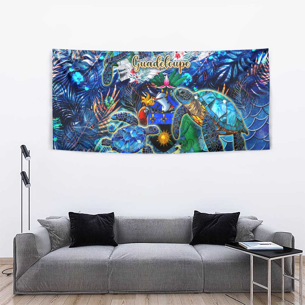 Guadeloupe Tapestry Sea Turtle Tropical Pattern - Wonder Print Shop