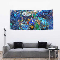 Guadeloupe Tapestry Sea Turtle Tropical Pattern - Wonder Print Shop
