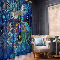 Guadeloupe Window Curtain Sea Turtle Tropical Pattern - Wonder Print Shop