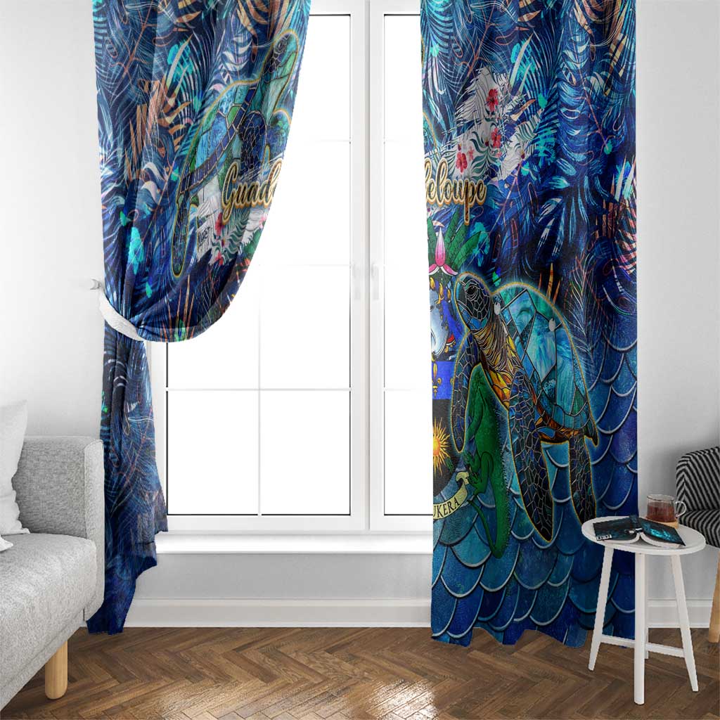 Guadeloupe Window Curtain Sea Turtle Tropical Pattern - Wonder Print Shop
