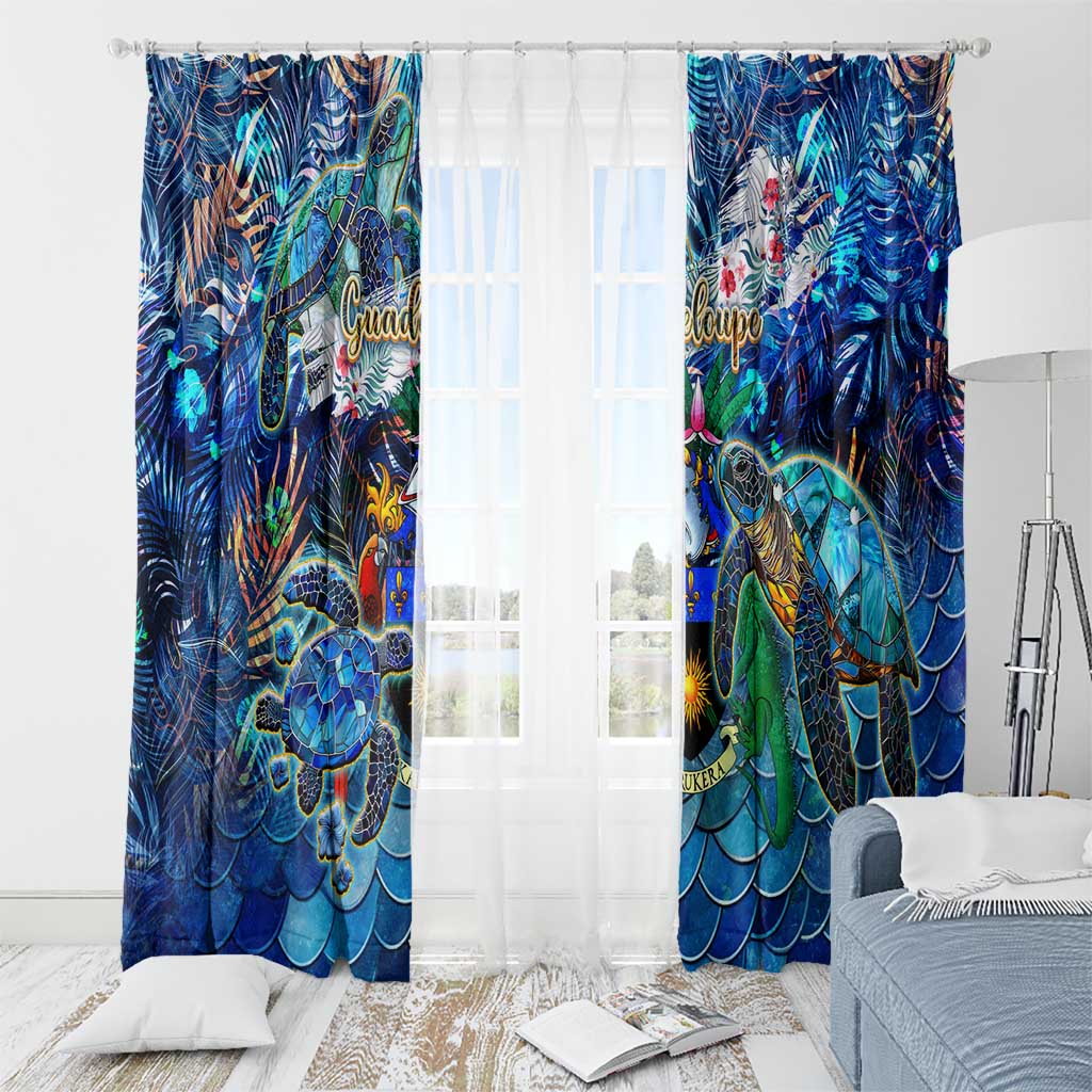 Guadeloupe Window Curtain Sea Turtle Tropical Pattern - Wonder Print Shop