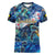 Guadeloupe Women V-Neck T-Shirt Sea Turtle Tropical Pattern - Wonder Print Shop