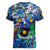 Guadeloupe Women V-Neck T-Shirt Sea Turtle Tropical Pattern - Wonder Print Shop