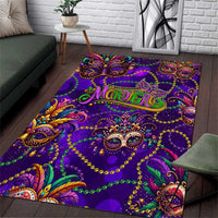 Mardi Gras Area Rug Mask Glitter Art
