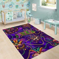 Mardi Gras Area Rug Mask Glitter Art