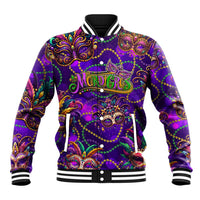 Mardi Gras Baseball Jacket Mask Glitter Art