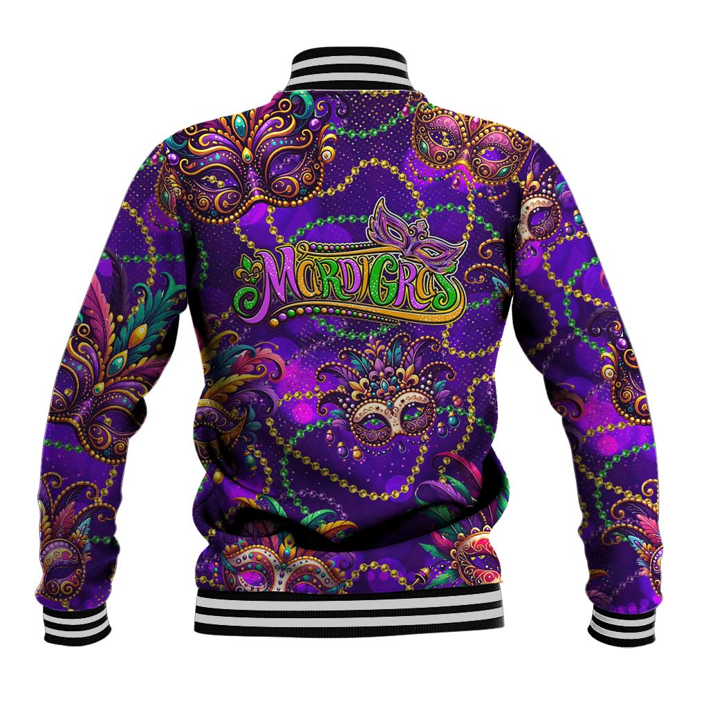 Mardi Gras Baseball Jacket Mask Glitter Art