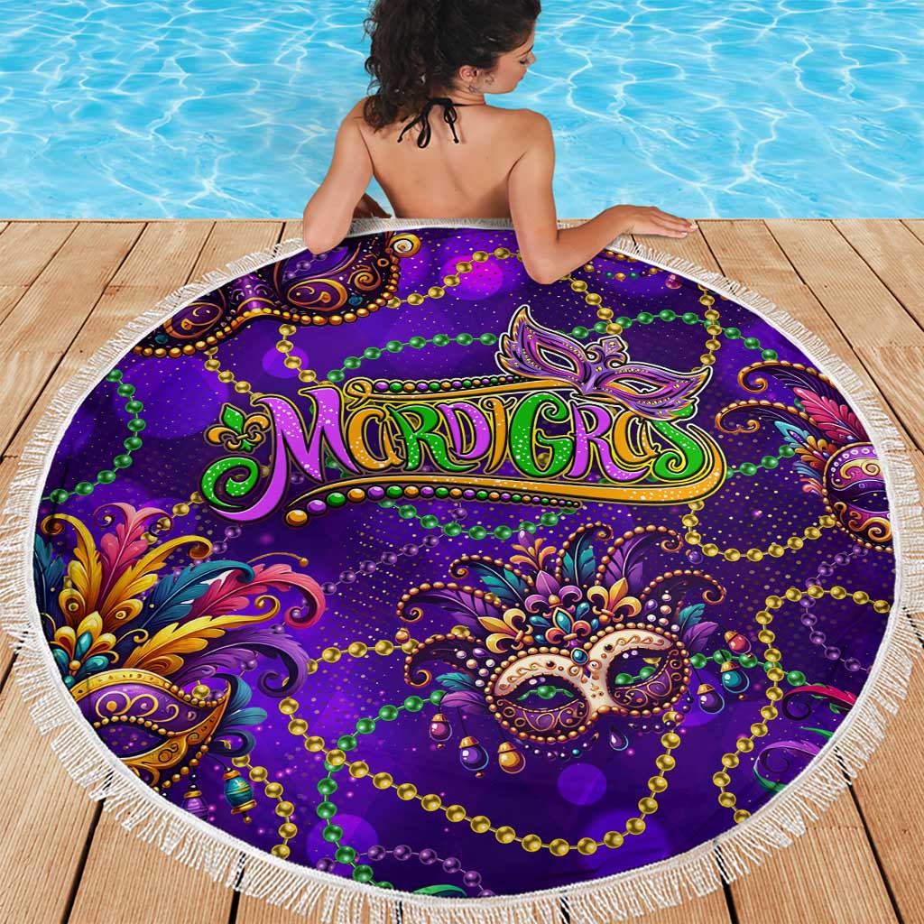 Mardi Gras Beach Blanket Mask Glitter Art