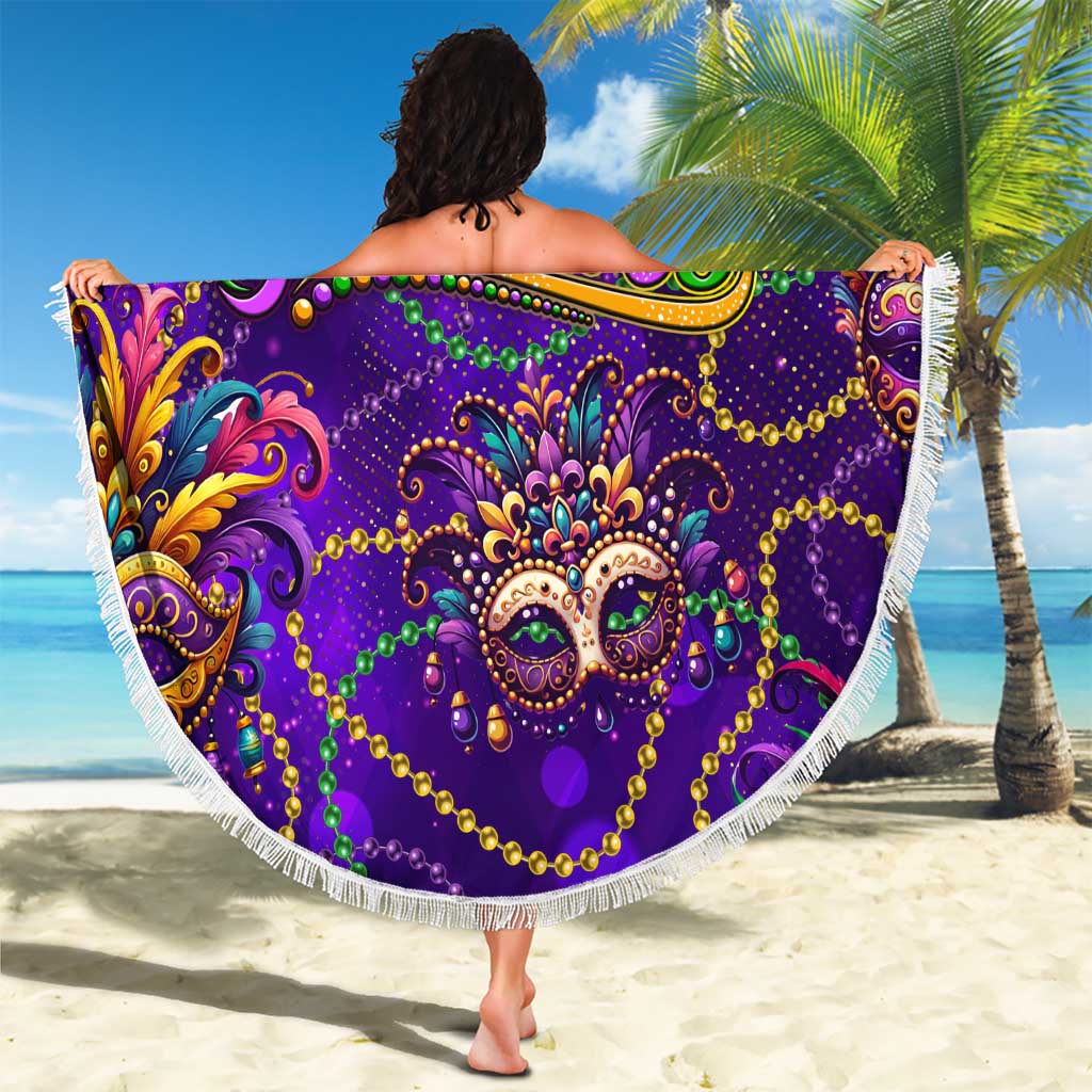 Mardi Gras Beach Blanket Mask Glitter Art
