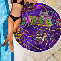 Mardi Gras Beach Blanket Mask Glitter Art