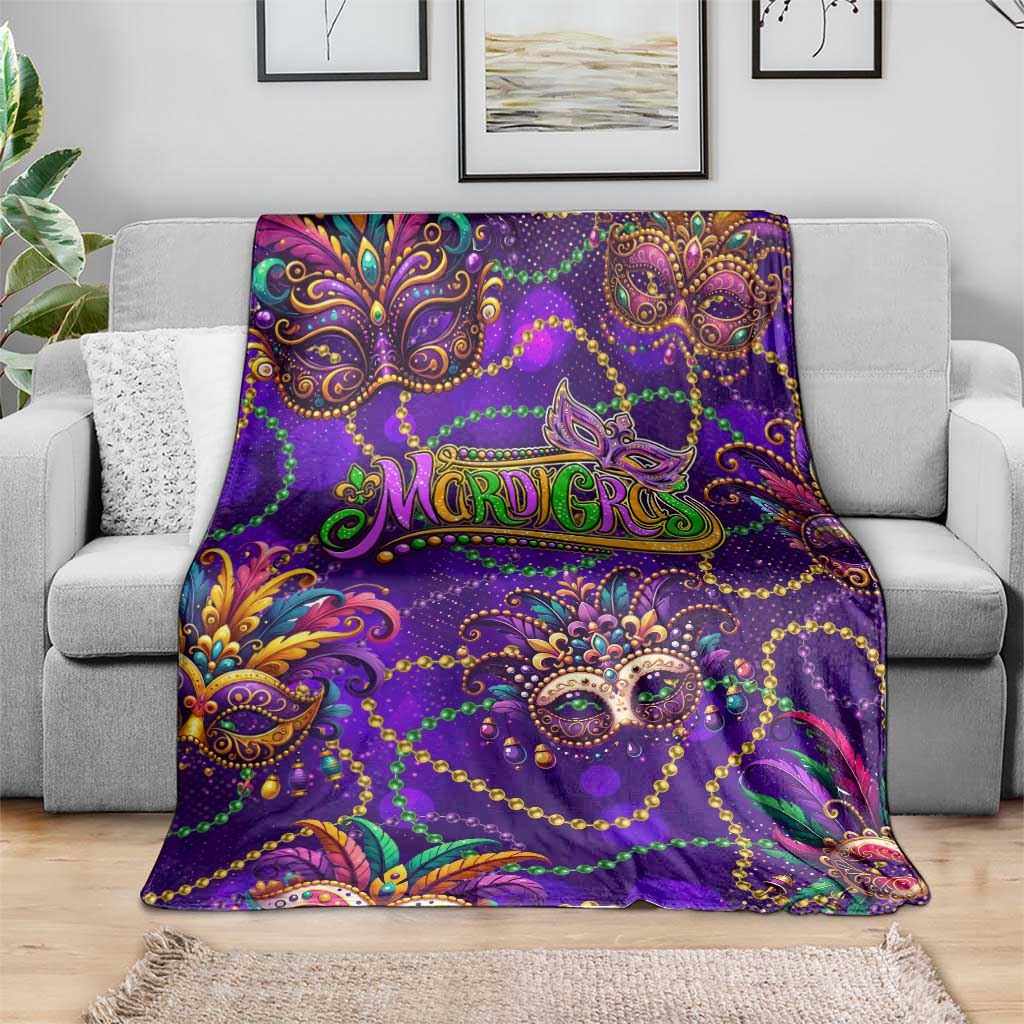 Mardi Gras Blanket Mask Glitter Art