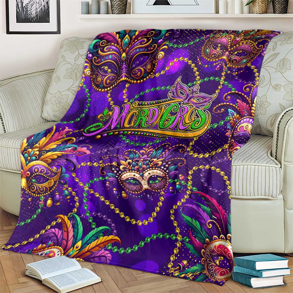 Mardi Gras Blanket Mask Glitter Art