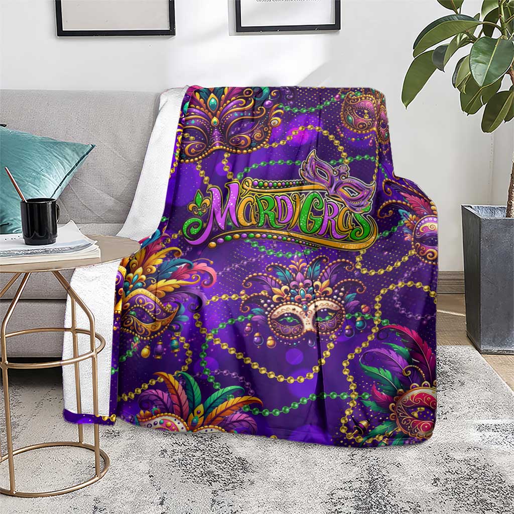 Mardi Gras Blanket Mask Glitter Art