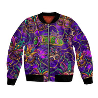 Mardi Gras Bomber Jacket Mask Glitter Art