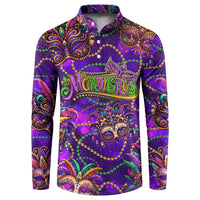 Mardi Gras Button Sweatshirt Mask Glitter Art