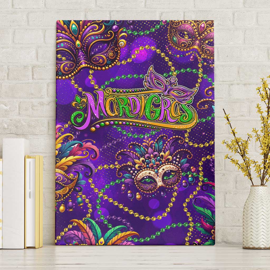 Mardi Gras Canvas Wall Art Mask Glitter Art
