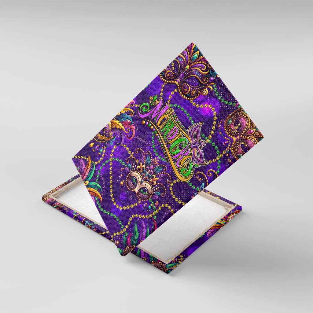 Mardi Gras Canvas Wall Art Mask Glitter Art