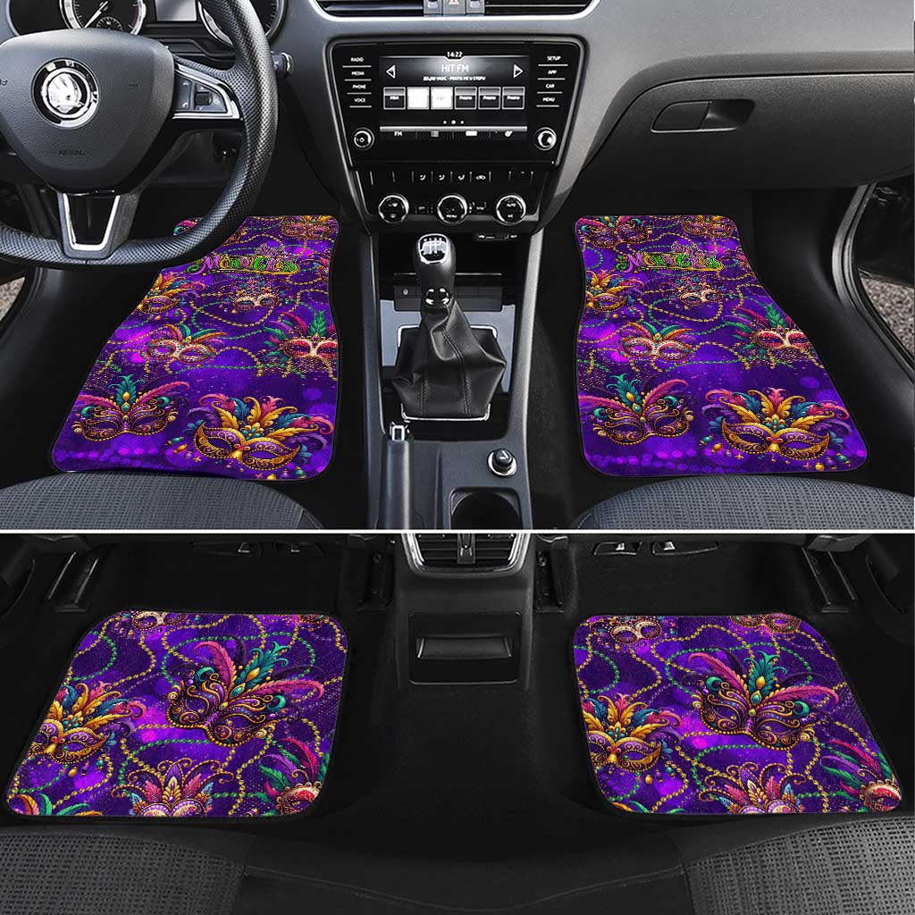 Mardi Gras Car Mats Mask Glitter Art