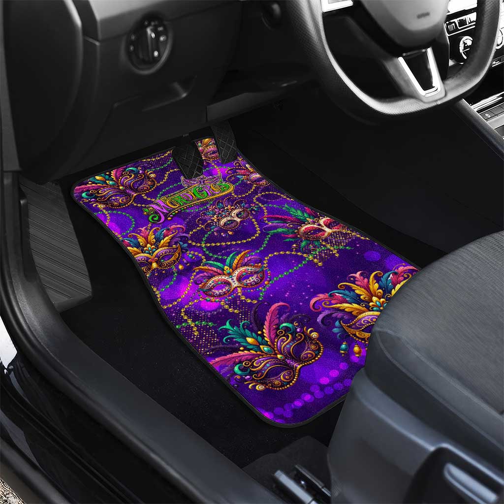 Mardi Gras Car Mats Mask Glitter Art