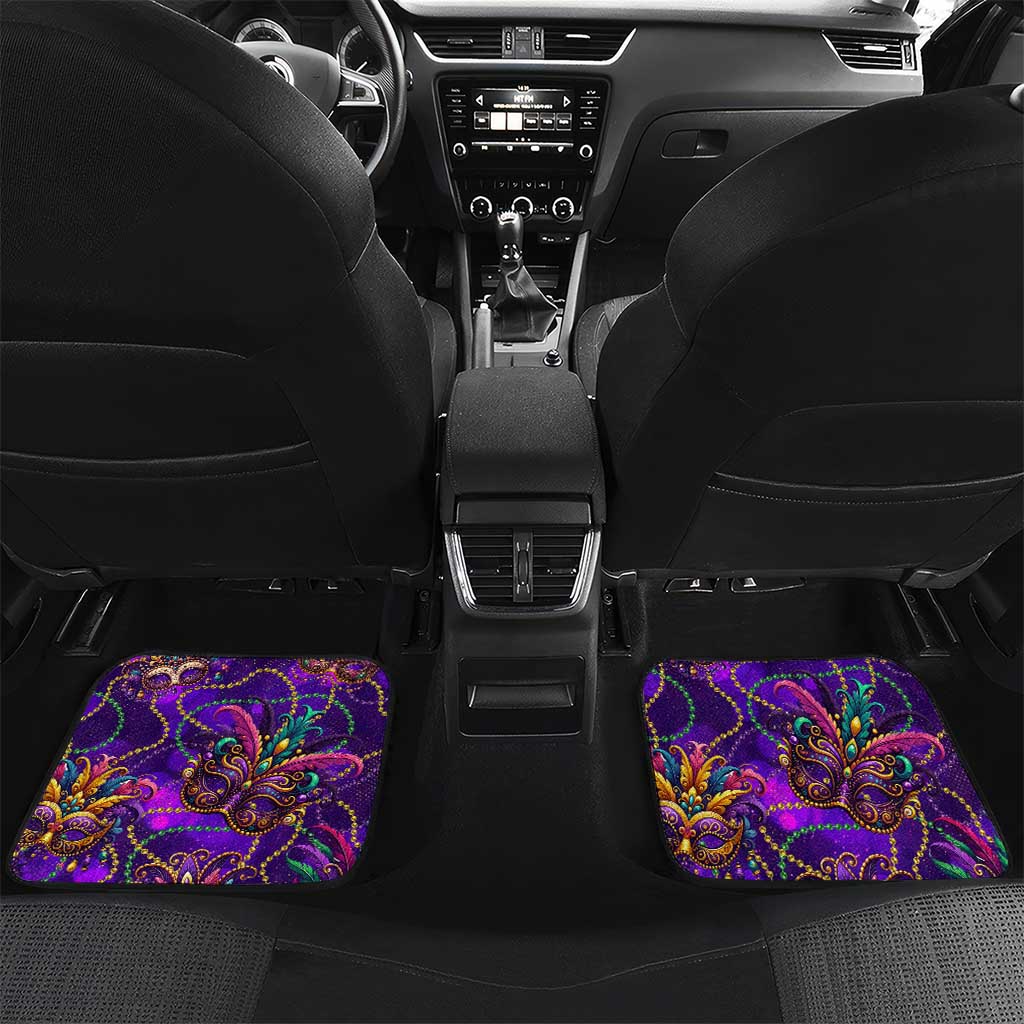 Mardi Gras Car Mats Mask Glitter Art