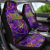 Mardi Gras Car Seat Cover Mask Glitter Art