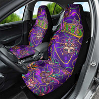 Mardi Gras Car Seat Cover Mask Glitter Art