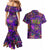 Mardi Gras Couples Matching Mermaid Dress and Hawaiian Shirt Mask Glitter Art