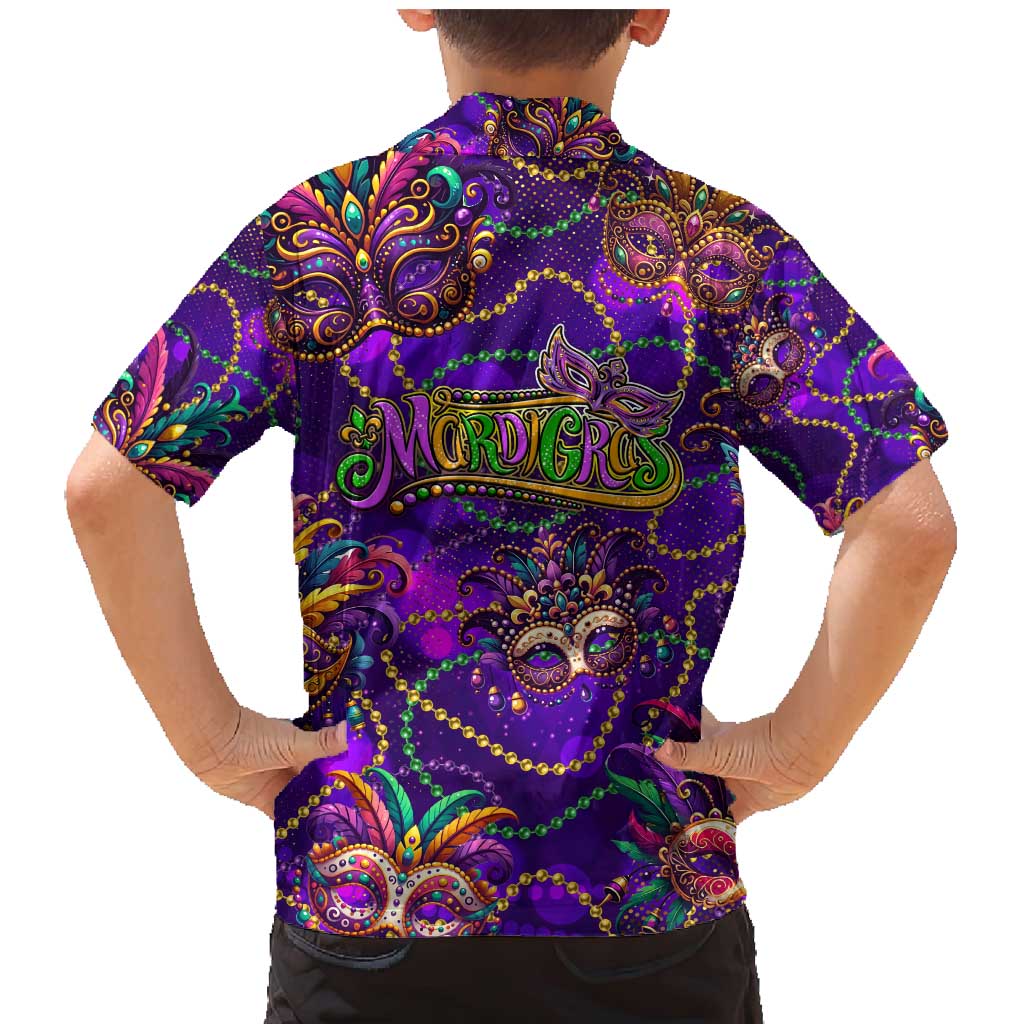 Mardi Gras Family Matching Mermaid Dress and Hawaiian Shirt Mask Glitter Art