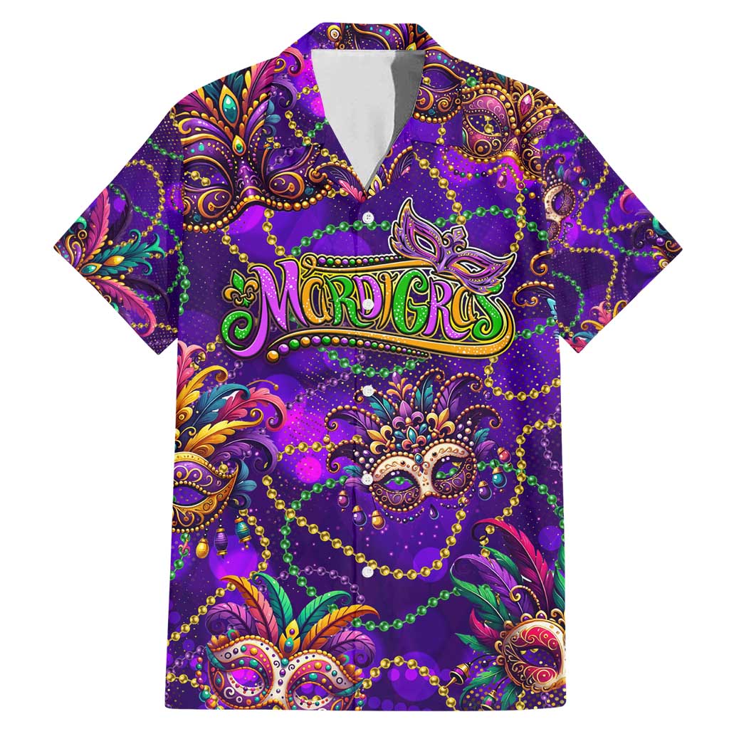 Mardi Gras Family Matching Mermaid Dress and Hawaiian Shirt Mask Glitter Art