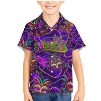 Mardi Gras Family Matching Mermaid Dress and Hawaiian Shirt Mask Glitter Art