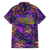 Mardi Gras Family Matching Off Shoulder Maxi Dress and Hawaiian Shirt Mask Glitter Art