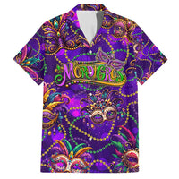 Mardi Gras Family Matching Puletasi and Hawaiian Shirt Mask Glitter Art