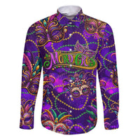 Mardi Gras Family Matching Puletasi and Hawaiian Shirt Mask Glitter Art