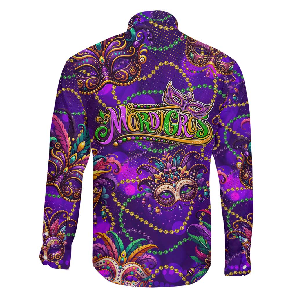 Mardi Gras Family Matching Puletasi and Hawaiian Shirt Mask Glitter Art
