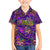 Mardi Gras Family Matching Short Sleeve Bodycon Dress and Hawaiian Shirt Mask Glitter Art - Wonder Print Shop