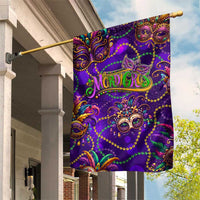 Mardi Gras Garden Flag Mask Glitter Art - Wonder Print Shop