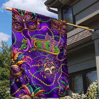 Mardi Gras Garden Flag Mask Glitter Art - Wonder Print Shop