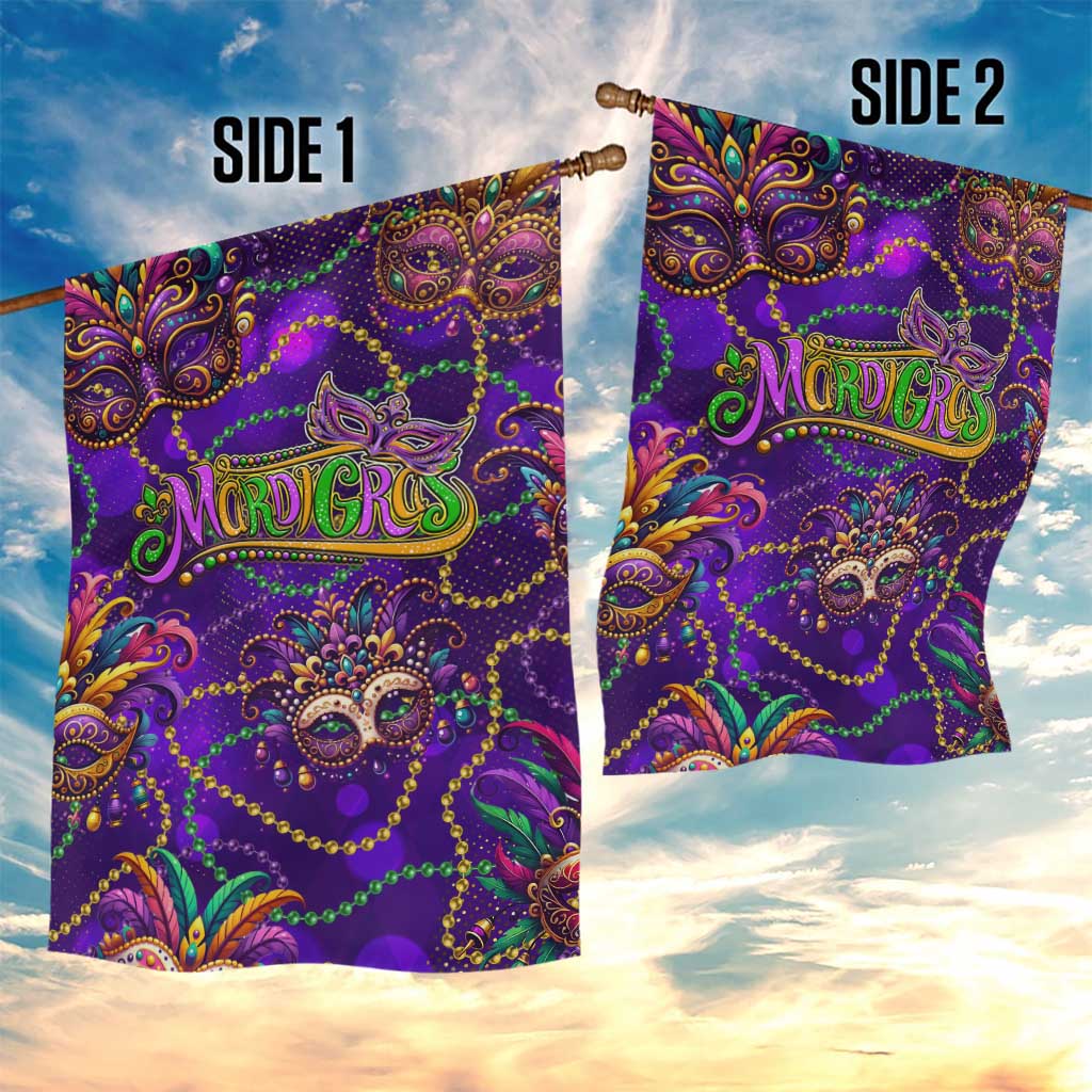 Mardi Gras Garden Flag Mask Glitter Art - Wonder Print Shop