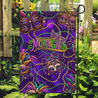 Mardi Gras Garden Flag Mask Glitter Art - Wonder Print Shop