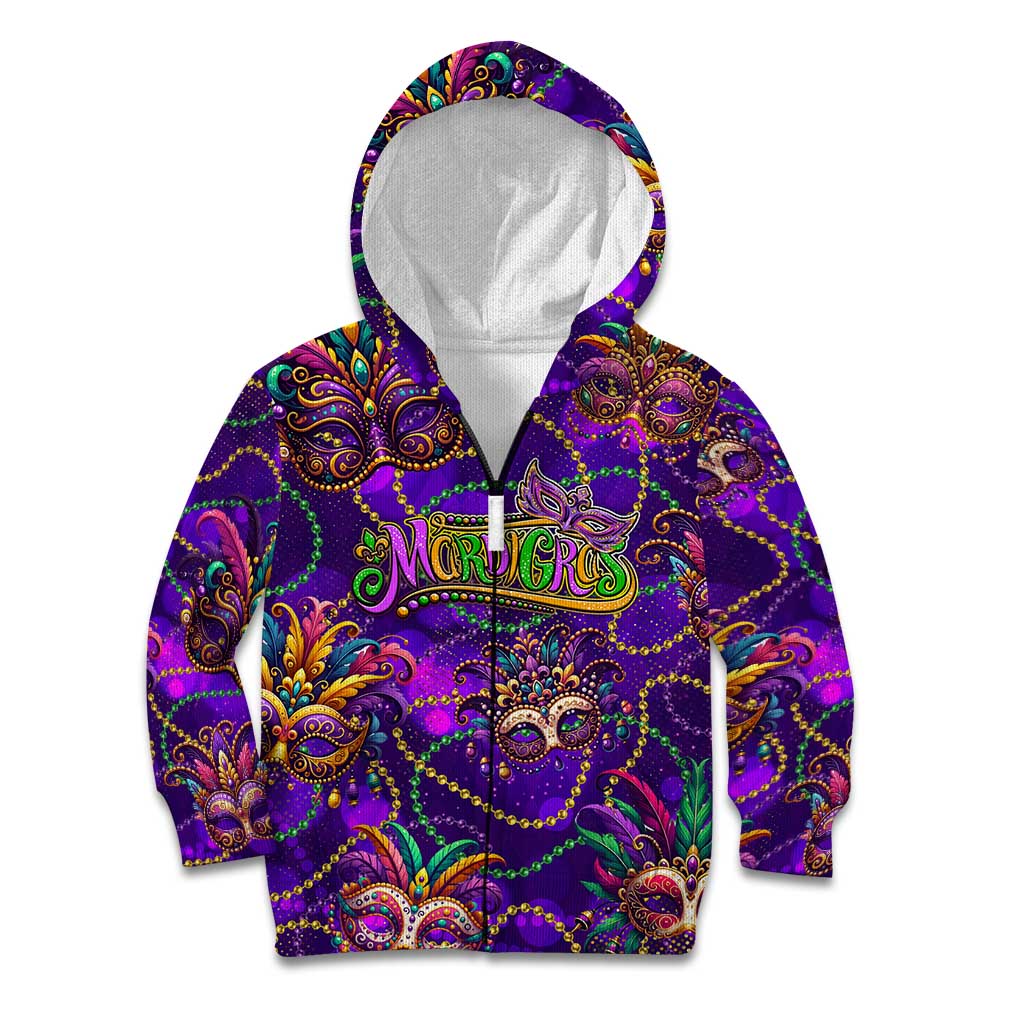 Mardi Gras Kid Hoodie Mask Glitter Art - Wonder Print Shop