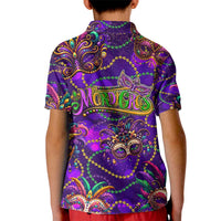 Mardi Gras Kid Polo Shirt Mask Glitter Art - Wonder Print Shop