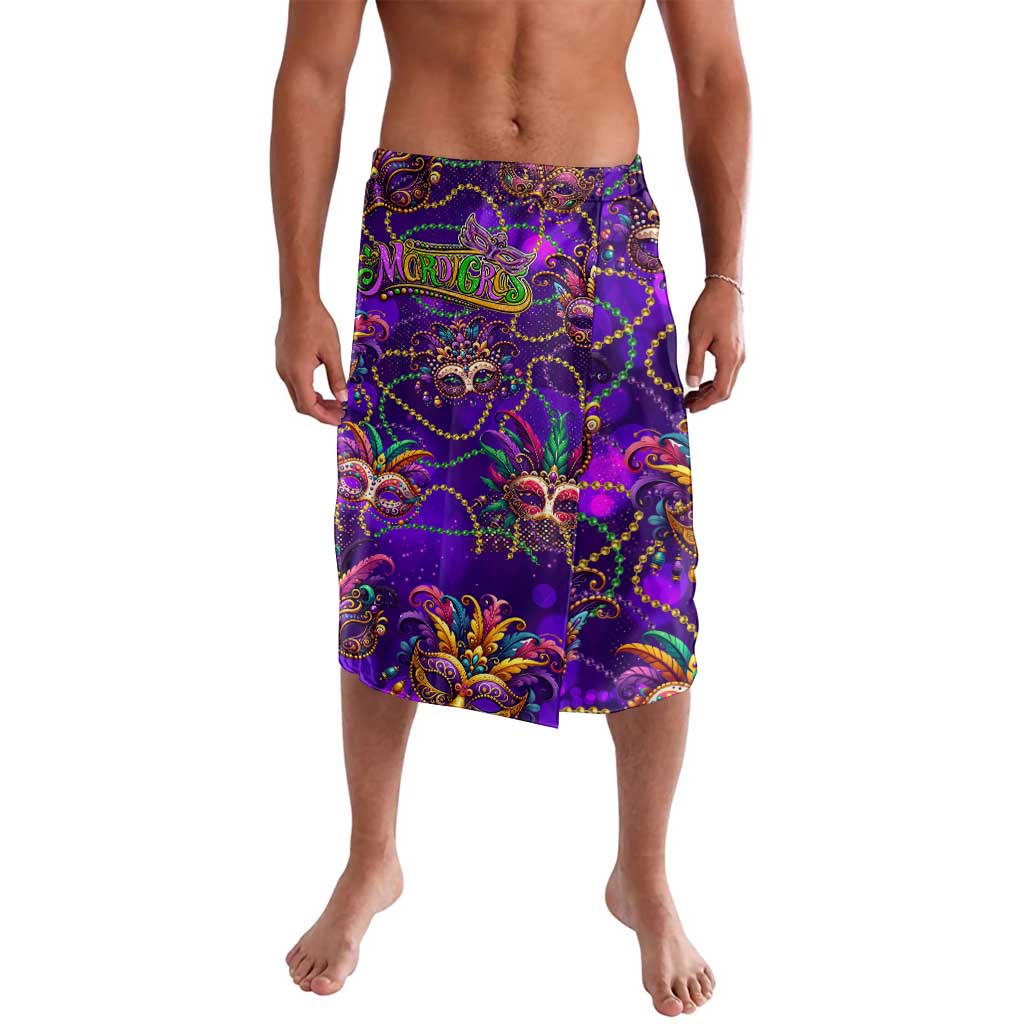 Mardi Gras Lavalava Mask Glitter Art - Wonder Print Shop