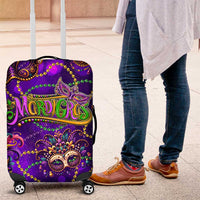 Mardi Gras Luggage Cover Mask Glitter Art - Wonder Print Shop