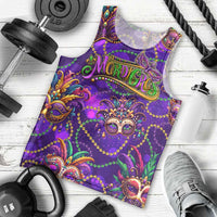 Mardi Gras Men Tank Top Mask Glitter Art - Wonder Print Shop