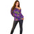 Mardi Gras Off Shoulder Sweater Mask Glitter Art - Wonder Print Shop