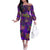 Mardi Gras Off The Shoulder Long Sleeve Dress Mask Glitter Art - Wonder Print Shop