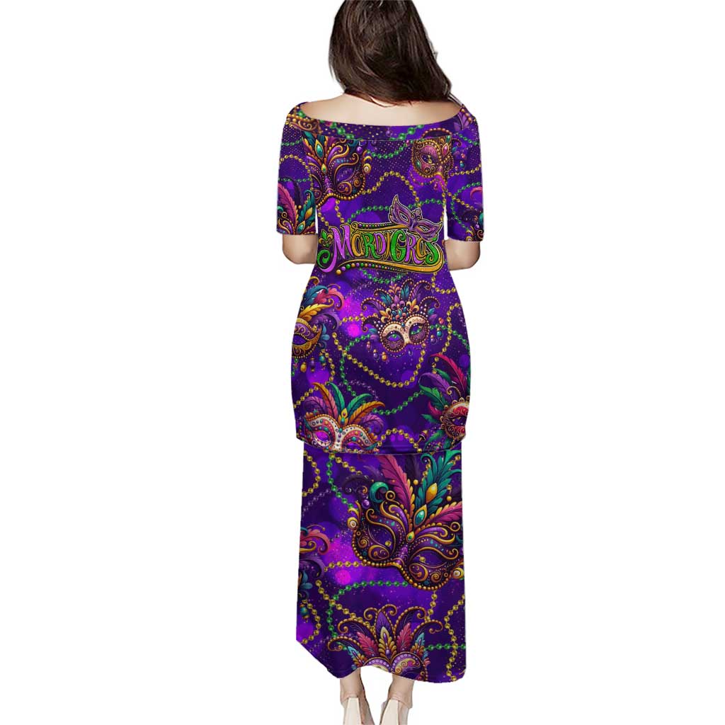 Mardi Gras Puletasi Mask Glitter Art - Wonder Print Shop