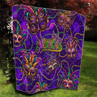 Mardi Gras Quilt Mask Glitter Art - Wonder Print Shop