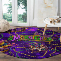 Mardi Gras Round Carpet Mask Glitter Art - Wonder Print Shop
